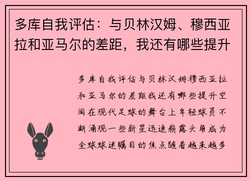 多库自我评估：与贝林汉姆、穆西亚拉和亚马尔的差距，我还有哪些提升空间？