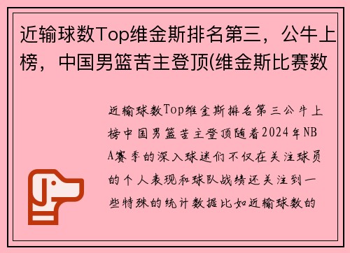 近输球数Top维金斯排名第三，公牛上榜，中国男篮苦主登顶(维金斯比赛数据)